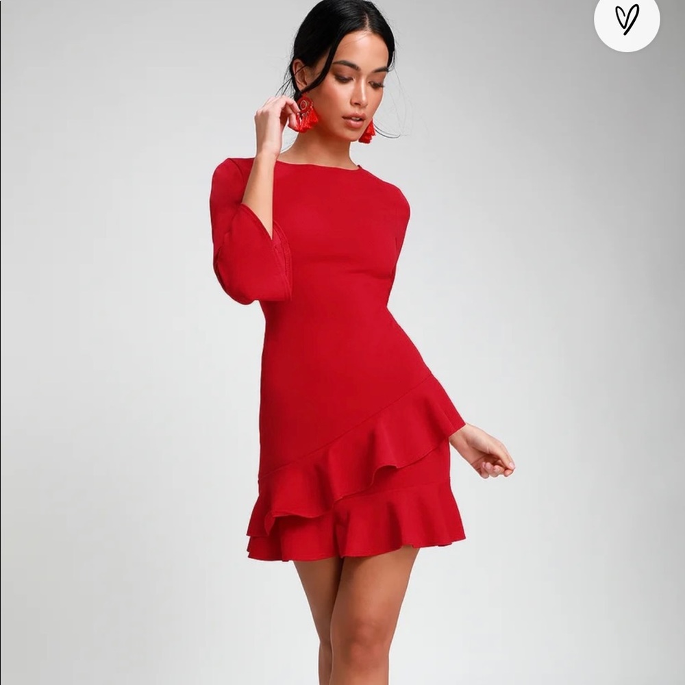 Beautiful Red Dress- Sensational Ruffled Red Dress